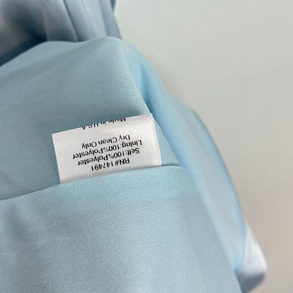 KATIE MAY Bita Strapless Satin Gown in Celestial Blue Size XX-Small - Picture 7 of 9